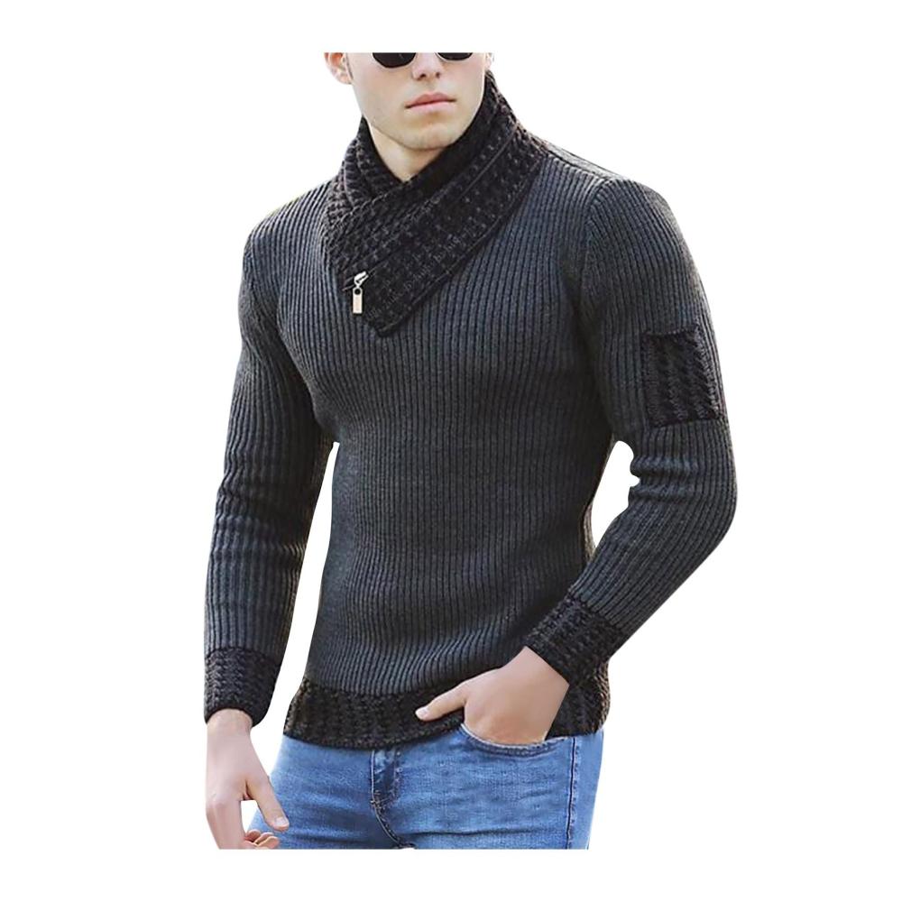 02dunkelgrau Herren Pullover Strickjacke