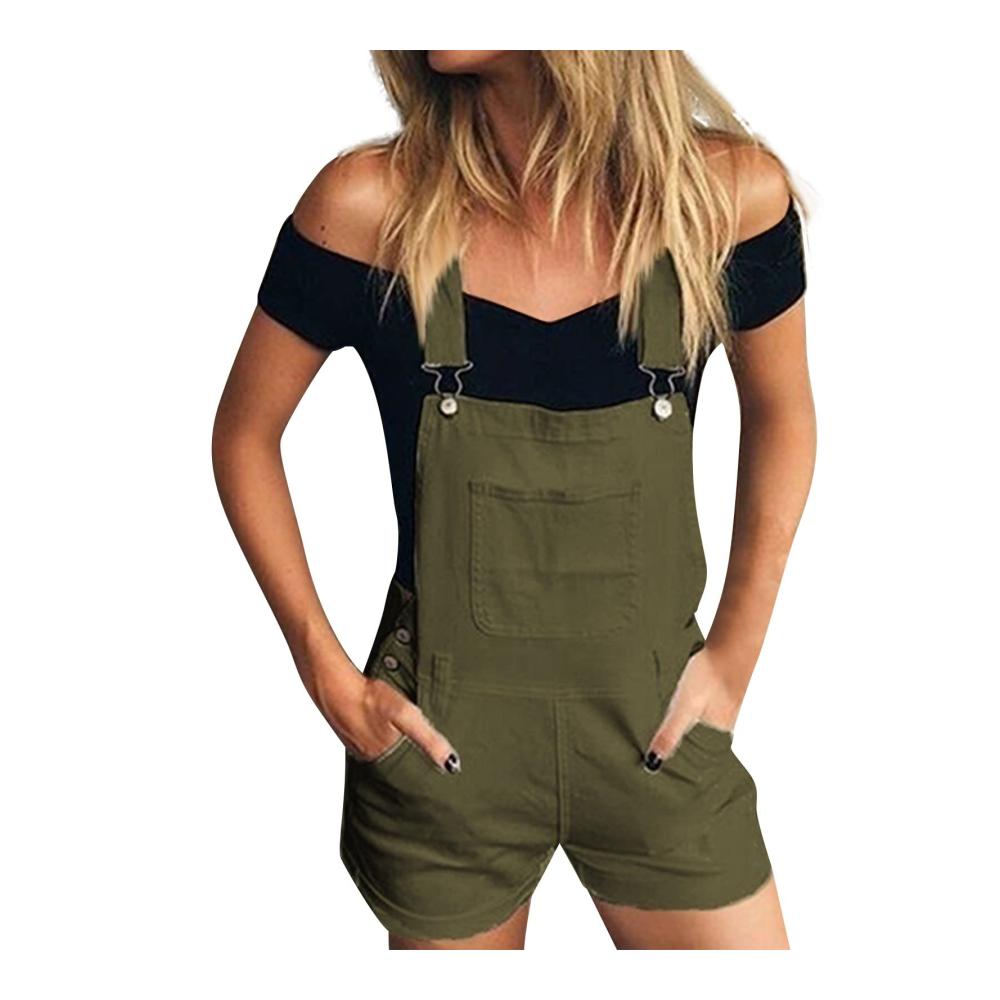 01-grün Damen Latzhose Jumpsuit