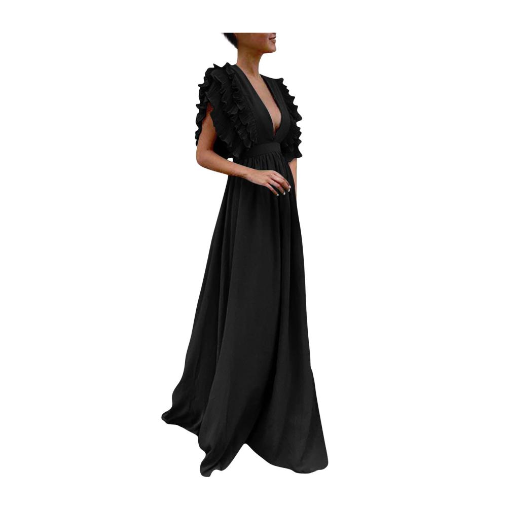 03schwarz Kleid Damen Partykleid Kleider