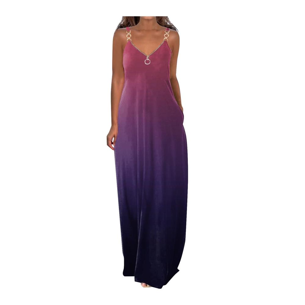 04-lila Sommerkleid Damen Lang