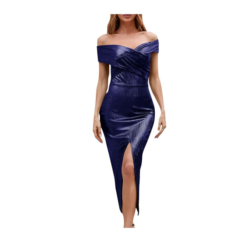 01blau Kleid Herbstskleider für Frauen 2023