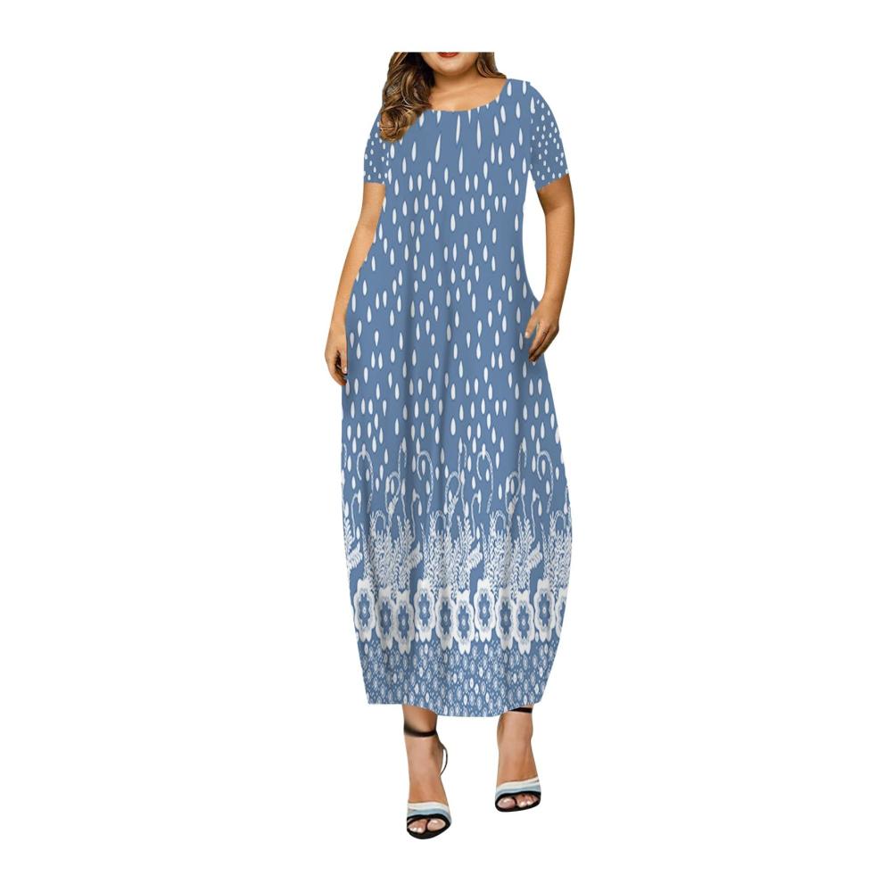 05-hellblau Sommerkleid Damen Kurz