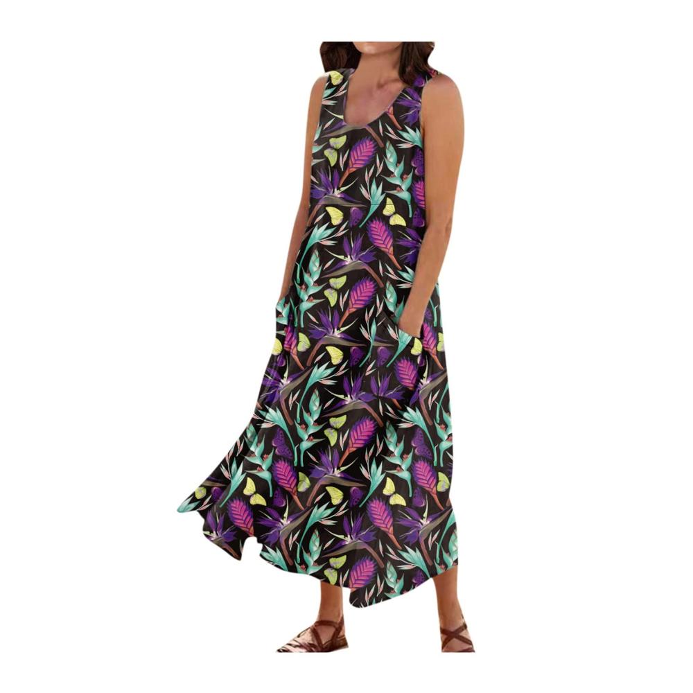 07-lila Sommerkleid Damen Lang