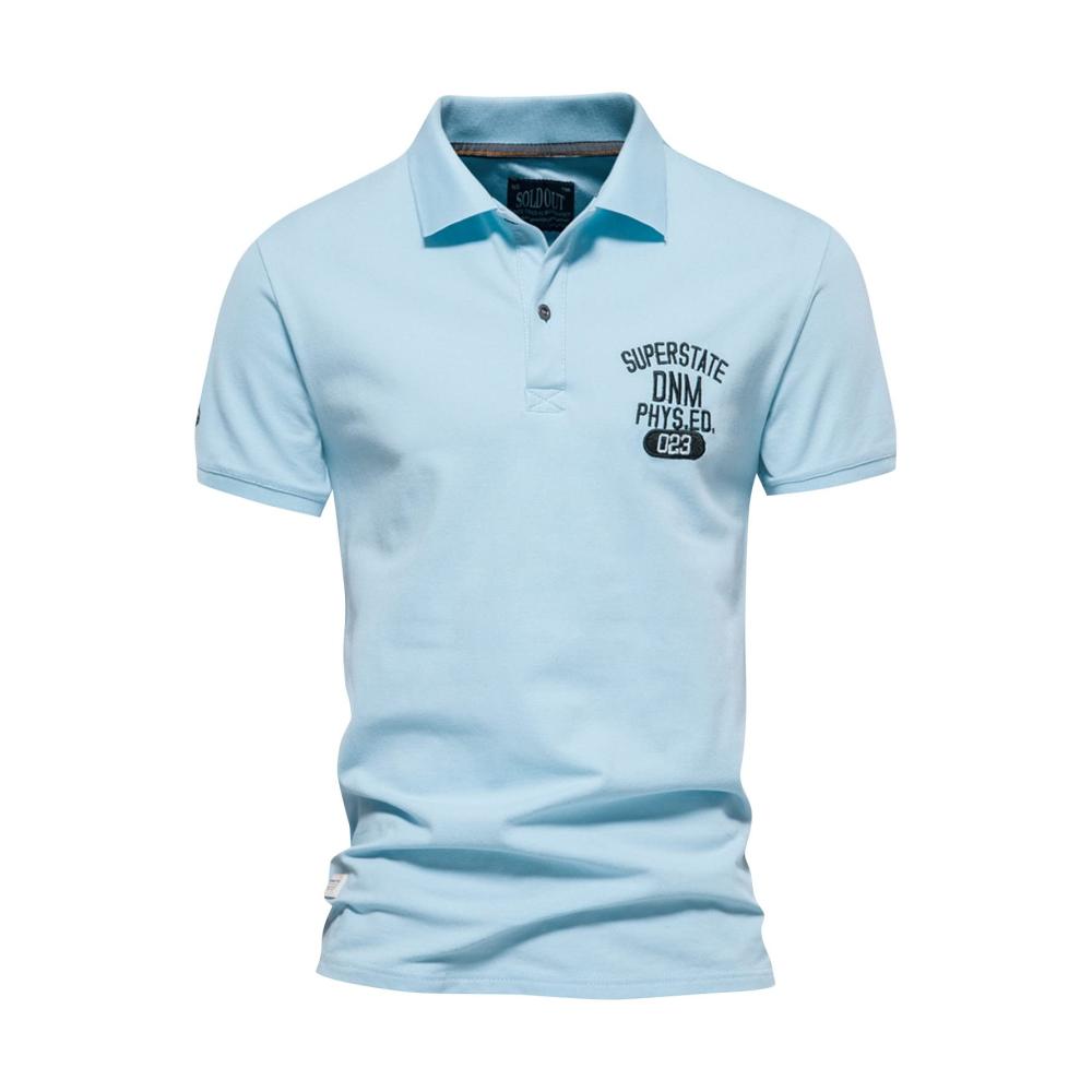 01-hellblau Kurzarm Shirts Herren