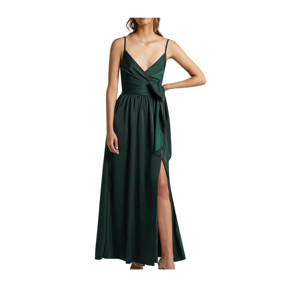02grün Damen Elegant Strickkleid