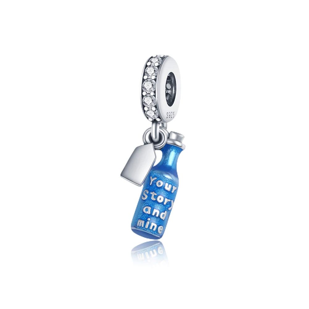 Blue Wine Bottle Dangle Charm