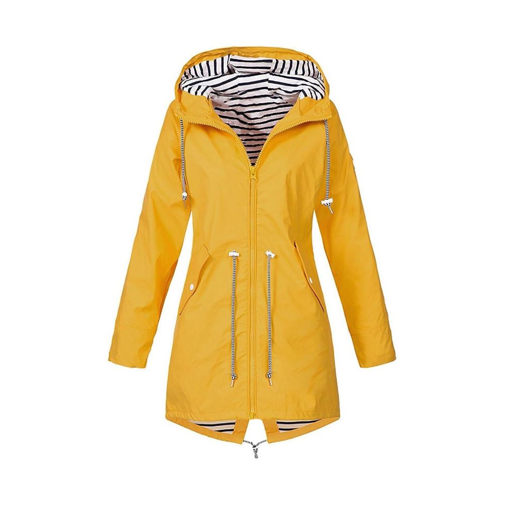 02-Gelb Damen Regenjacke Wasserdicht