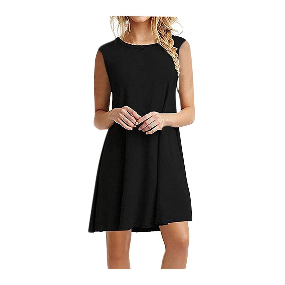 01-schwarz Sommerkleider Damen