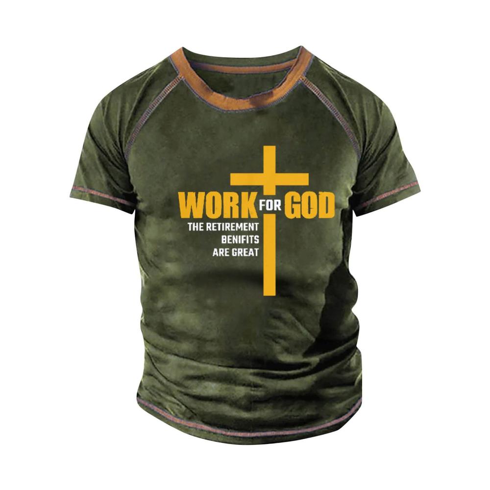 02-armeegrün Kurzarm Shirts Herren