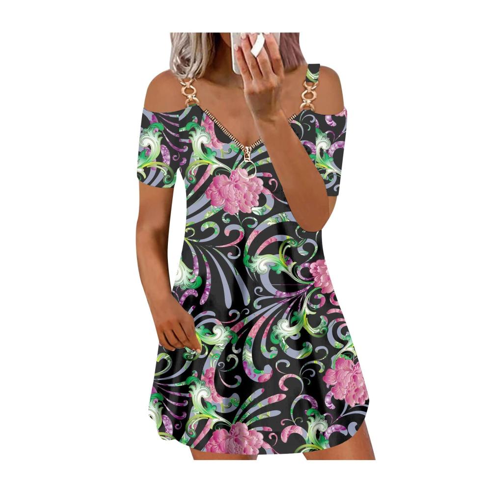 03-schwarz Sommerkleider Damen