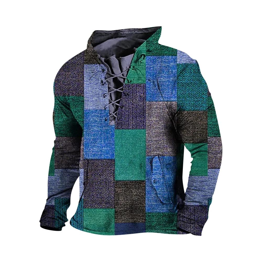 03blau Herren Pullover Strickjacke