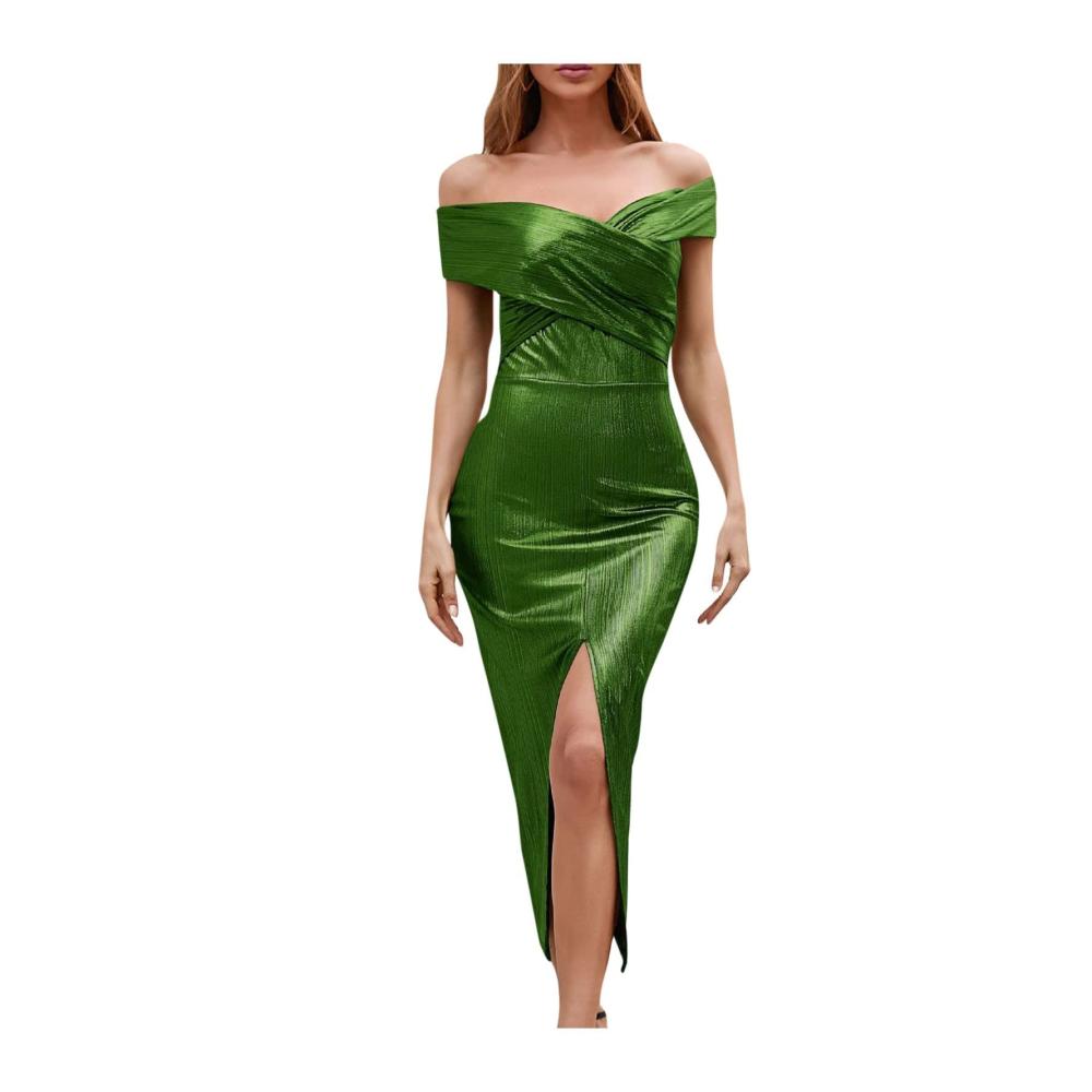 01grün Kleid Herbstskleider für Frauen 2023