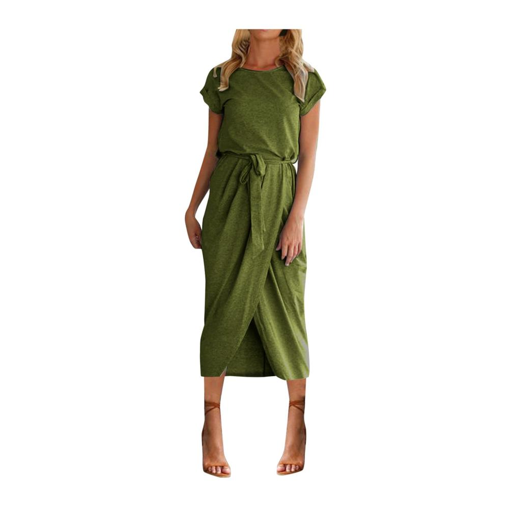 03-armeegrün Sommerkleid Damen