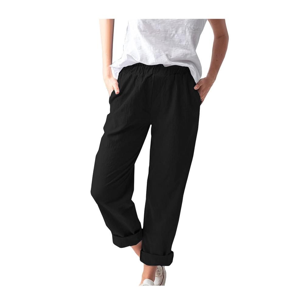 01-schwarz Hosen für Damen