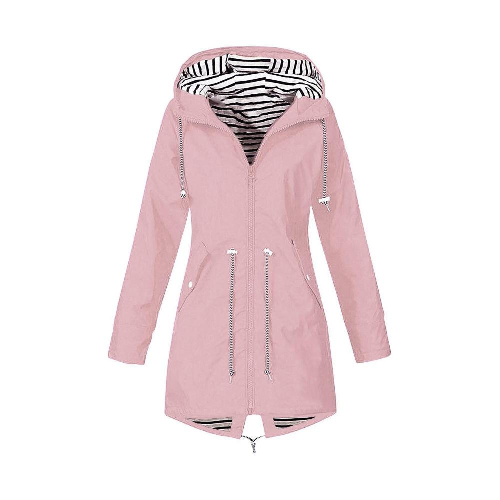 02-Pink Damen Regenjacke Wasserdicht