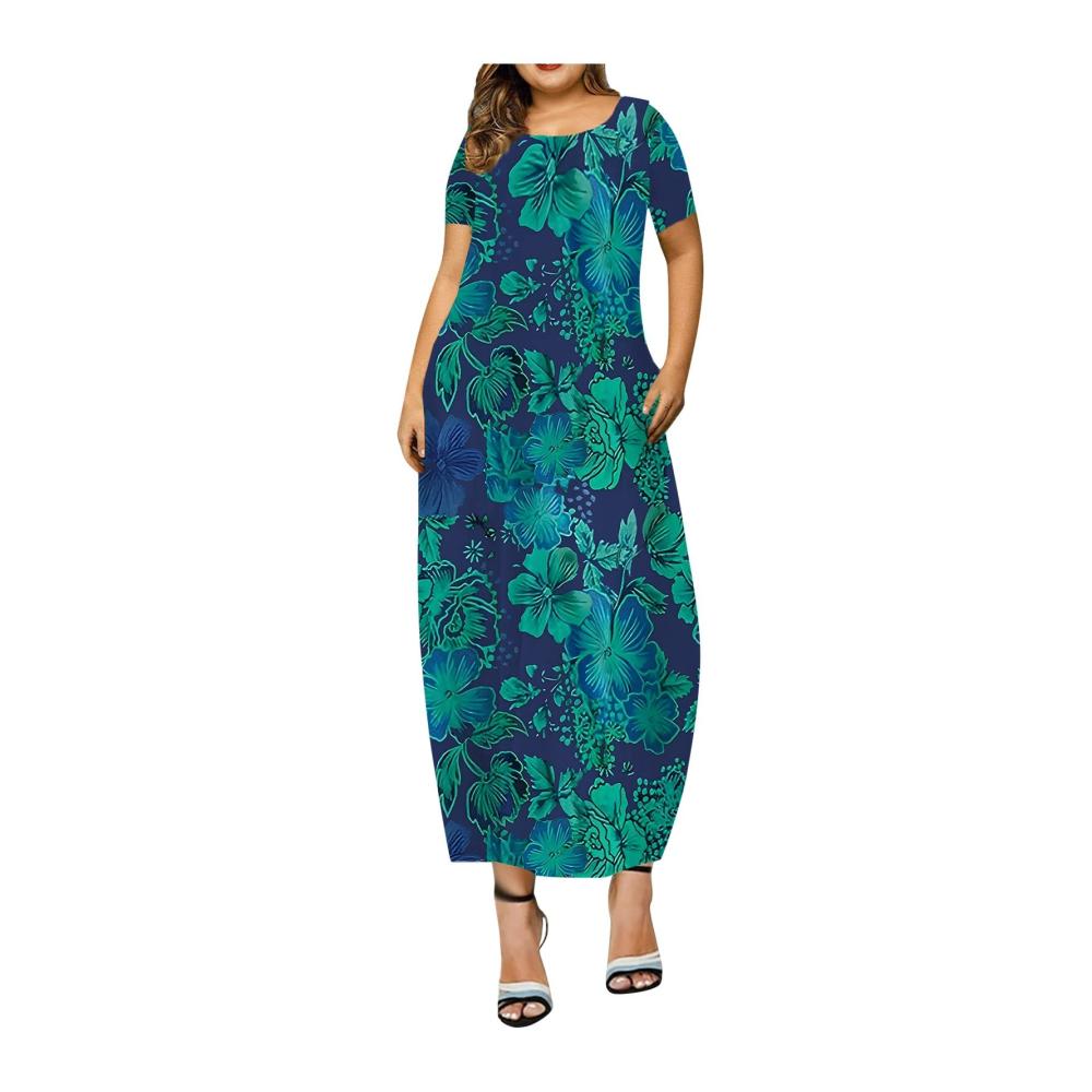 04-dunkelgrün Sommerkleid Damen Kurz