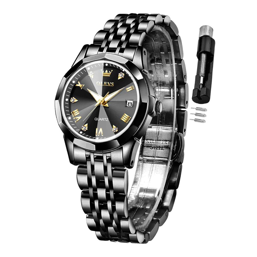 Schwarze Armbanduhr für Damen