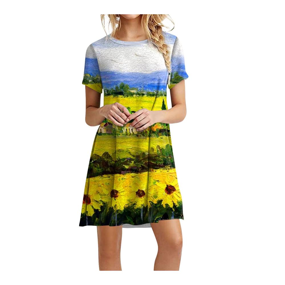 03-blau Damen Sommerkleider