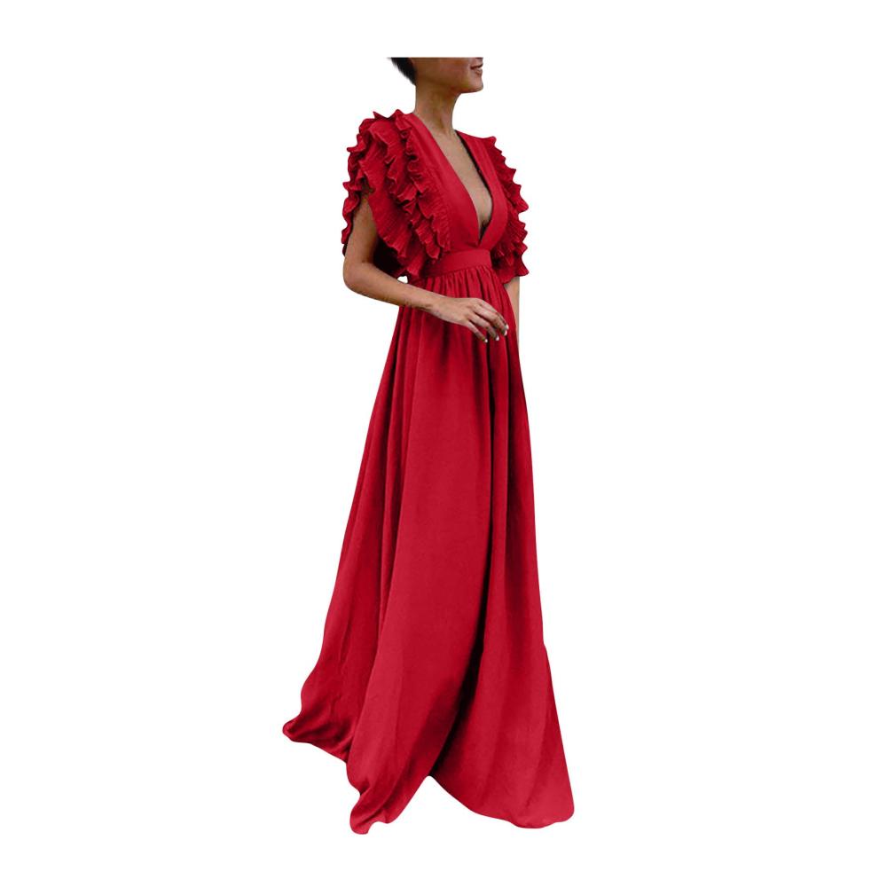 03rot Kleid Damen Partykleid Kleider