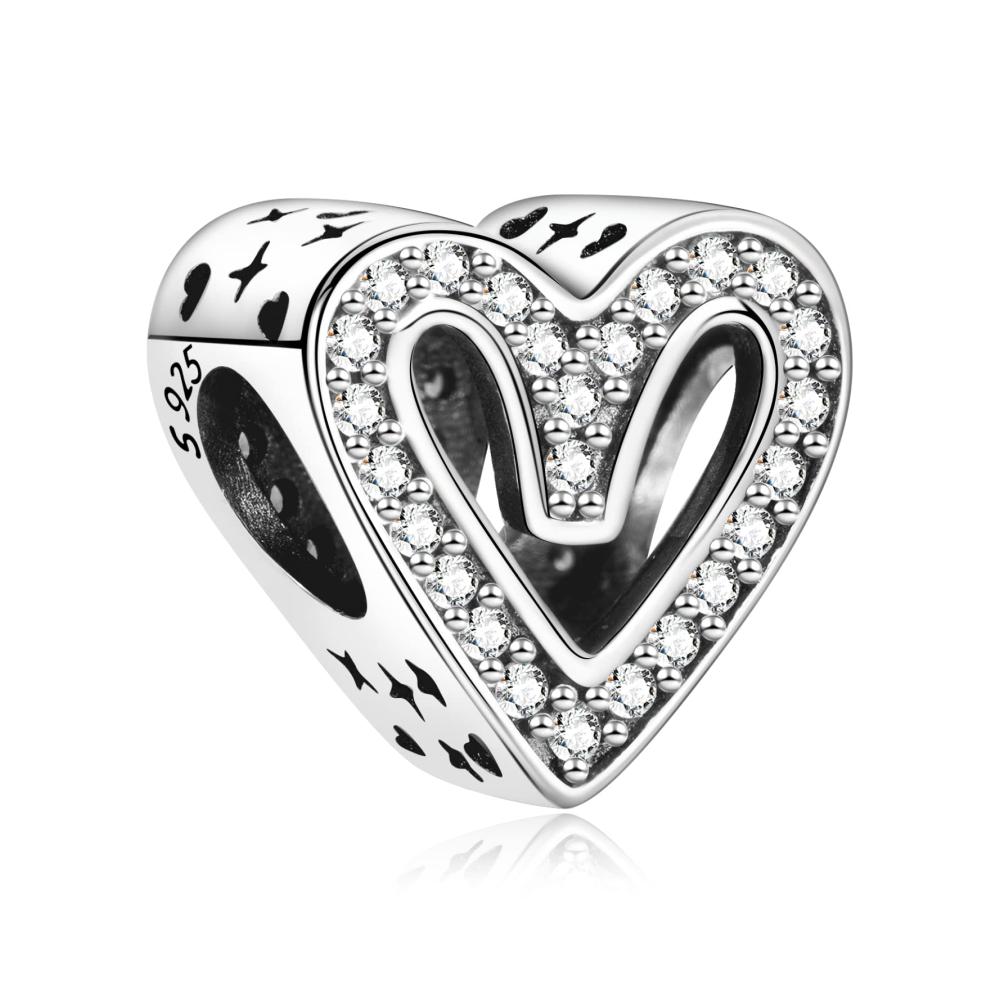 Sparkling Heart Zircon Charm