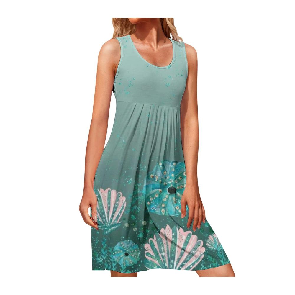 02-grün Damen Sommerkleider