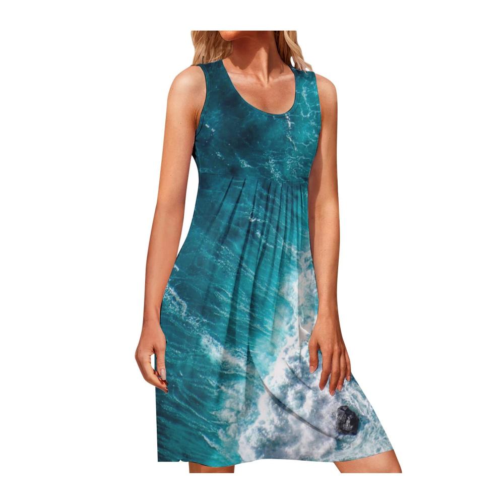 04-himmelblau Damen Sommerkleider
