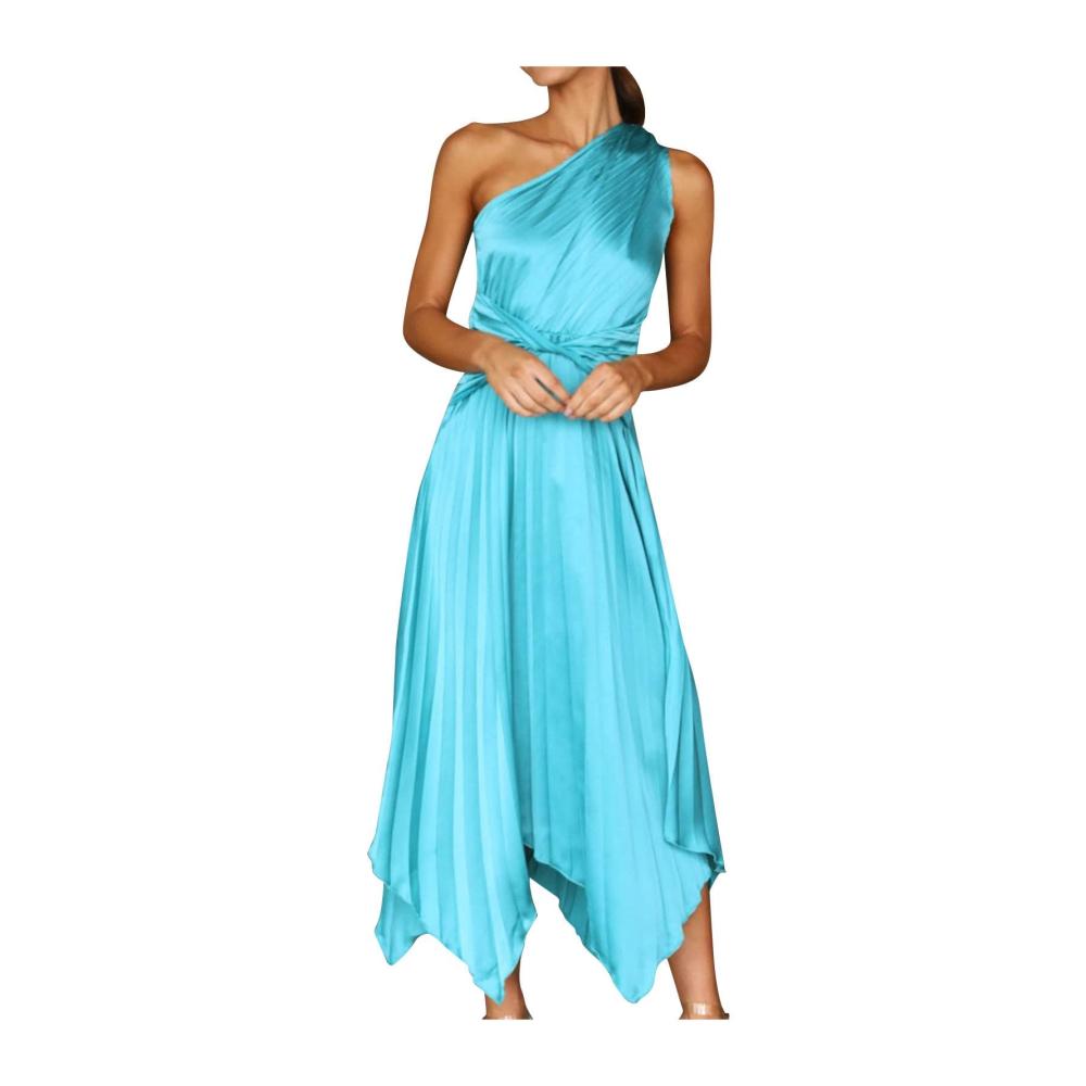01blau Damen Elegant Strickkleid