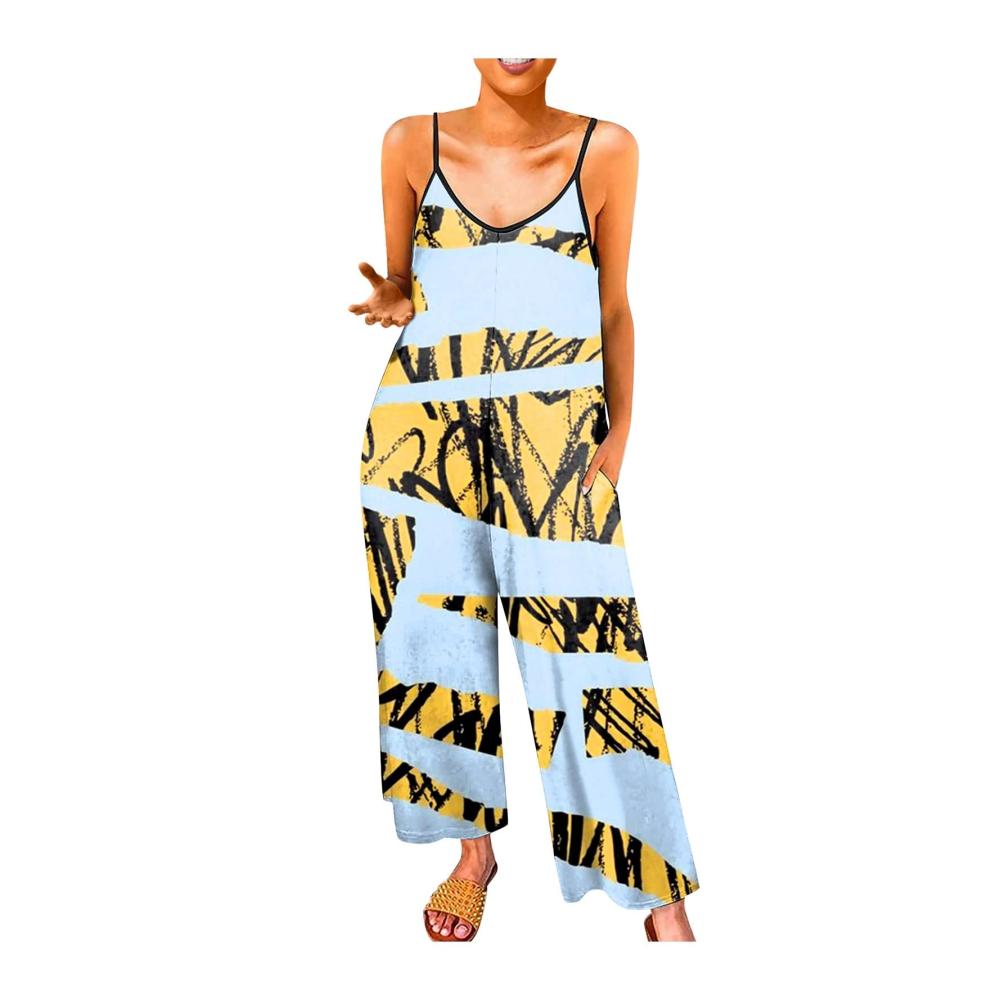 02-weiß Damen Jumpsuit Latzhosen Sommer