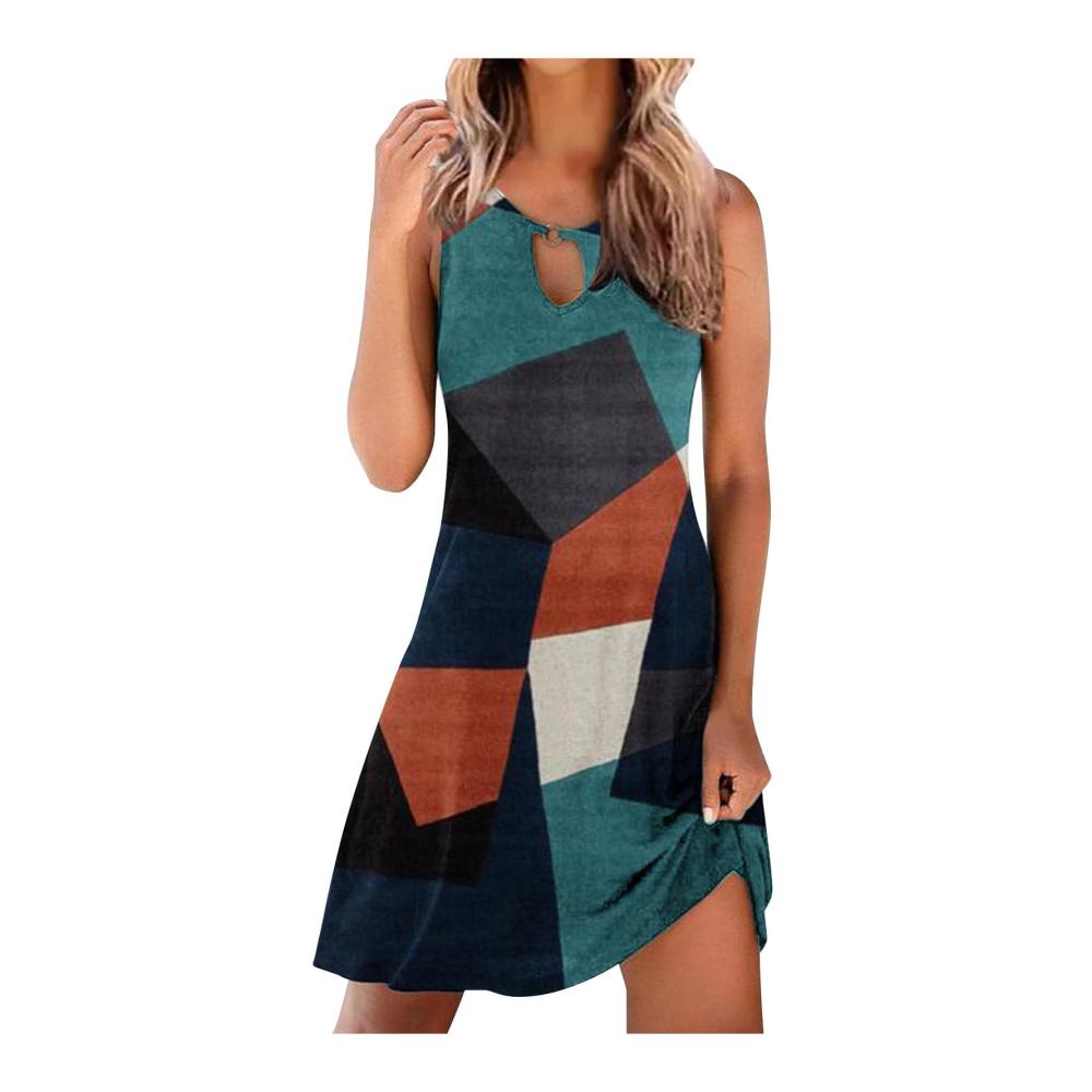 02-blau Sommerkleider Damen
