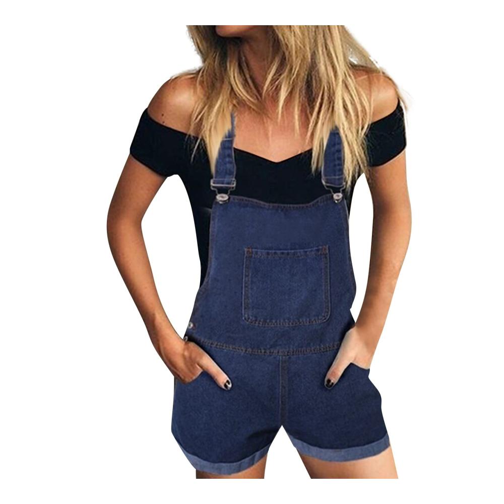 01-dunkelblau Damen Latzhose Jumpsuit