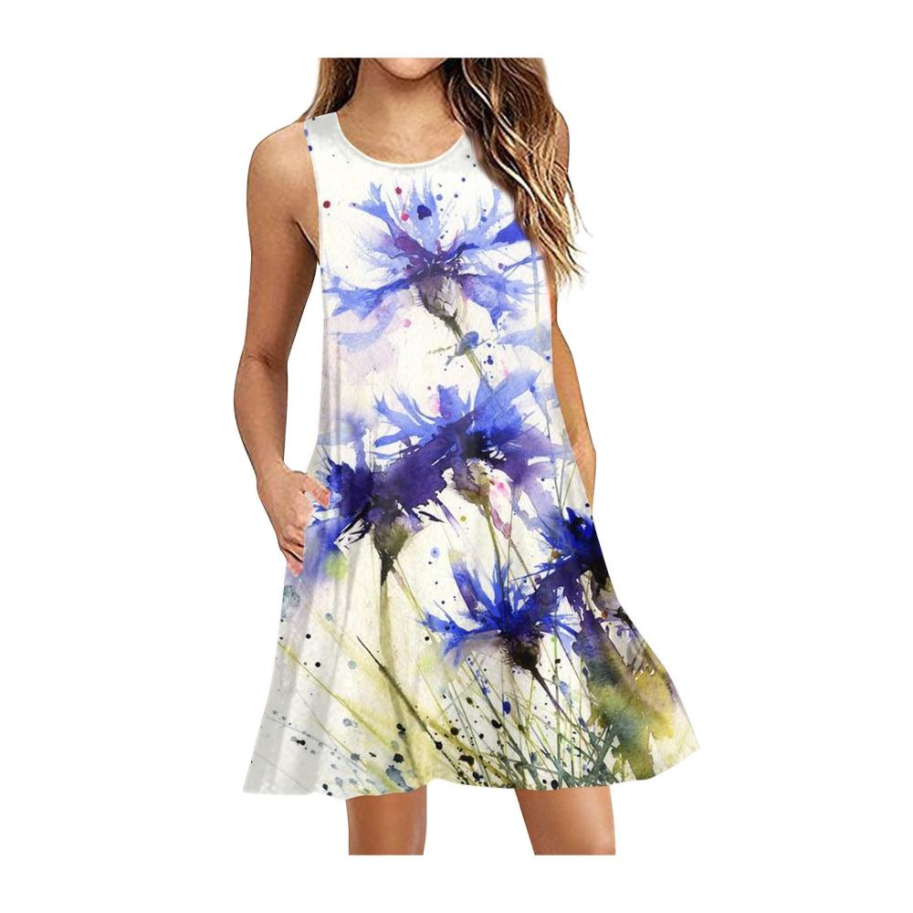03-blau Damen Sommerkleider