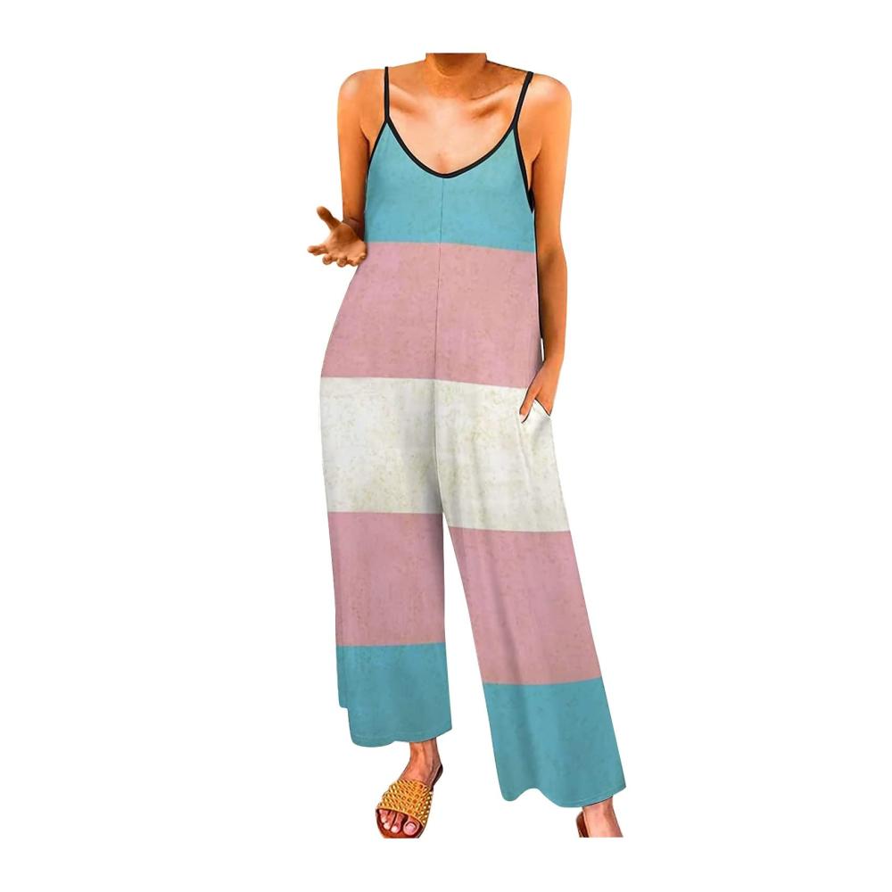 02-rosa Damen Jumpsuit Latzhosen Sommer