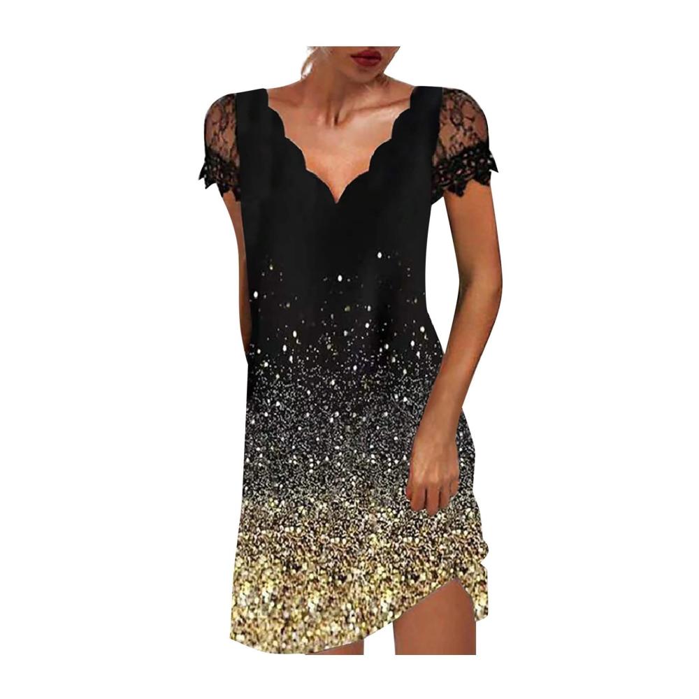05-gold Sommerkleider Damen