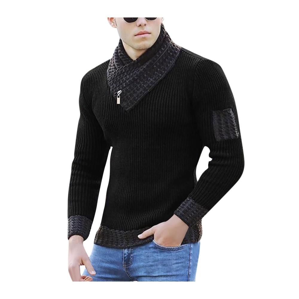 02schwarz Herren Pullover Strickjacke