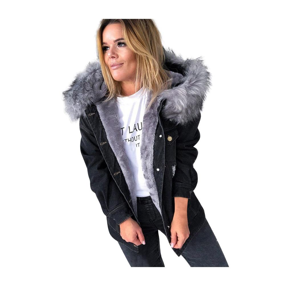 01-schwarz Winter Damen Mantel