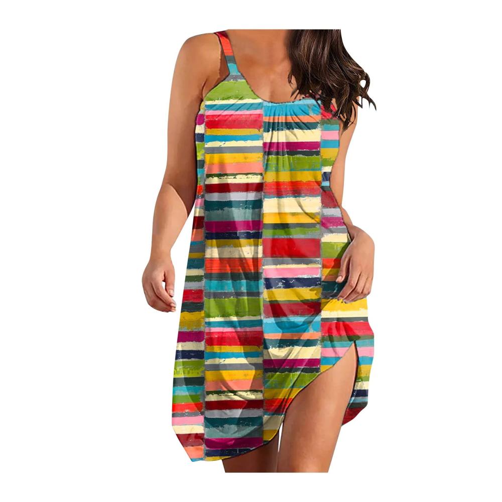 03-mehrfarbig Sommerkleider Damen