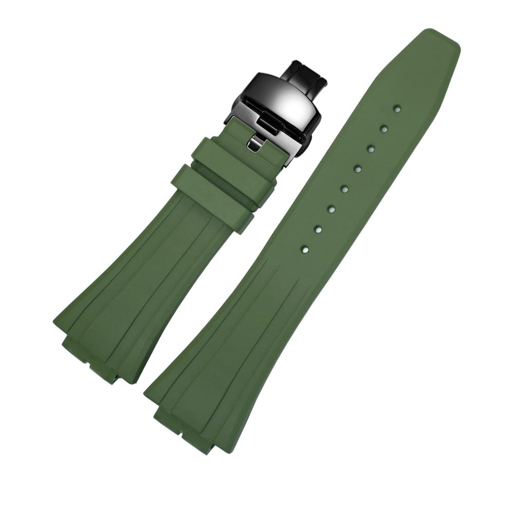 Grünes Armband schwarze Schnalle
