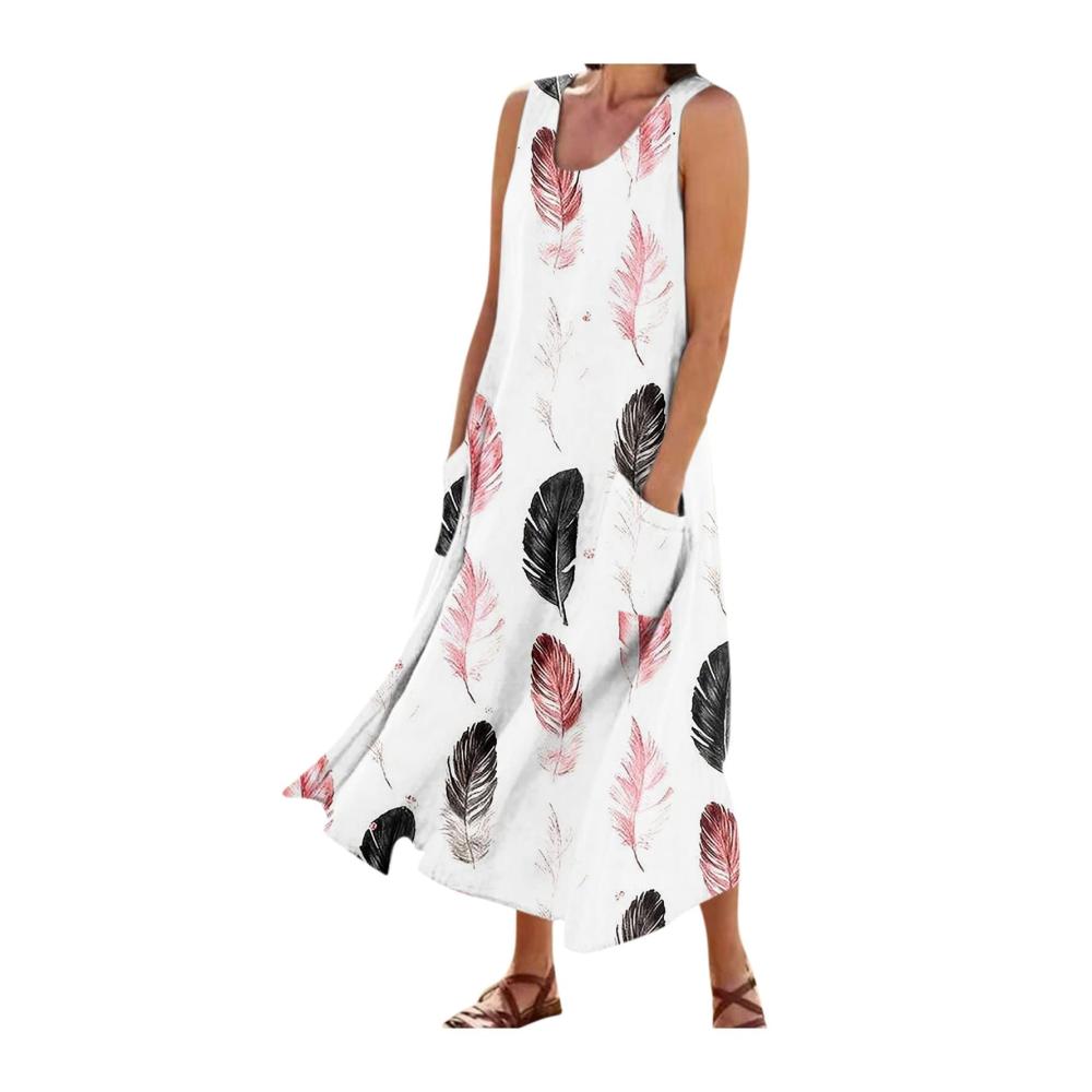 04-weiß Sommerkleid Damen Lang