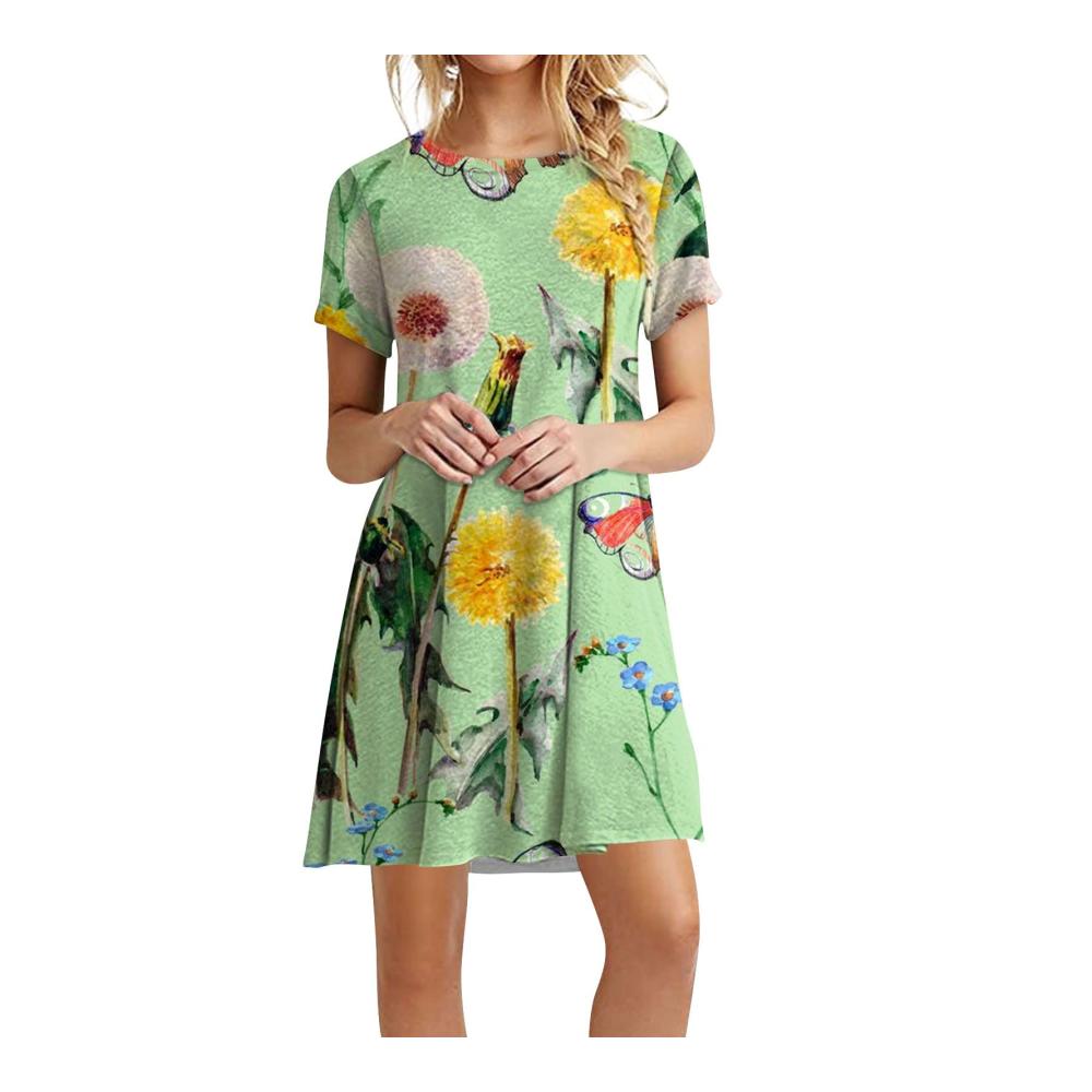 04-grün Damen Sommerkleider