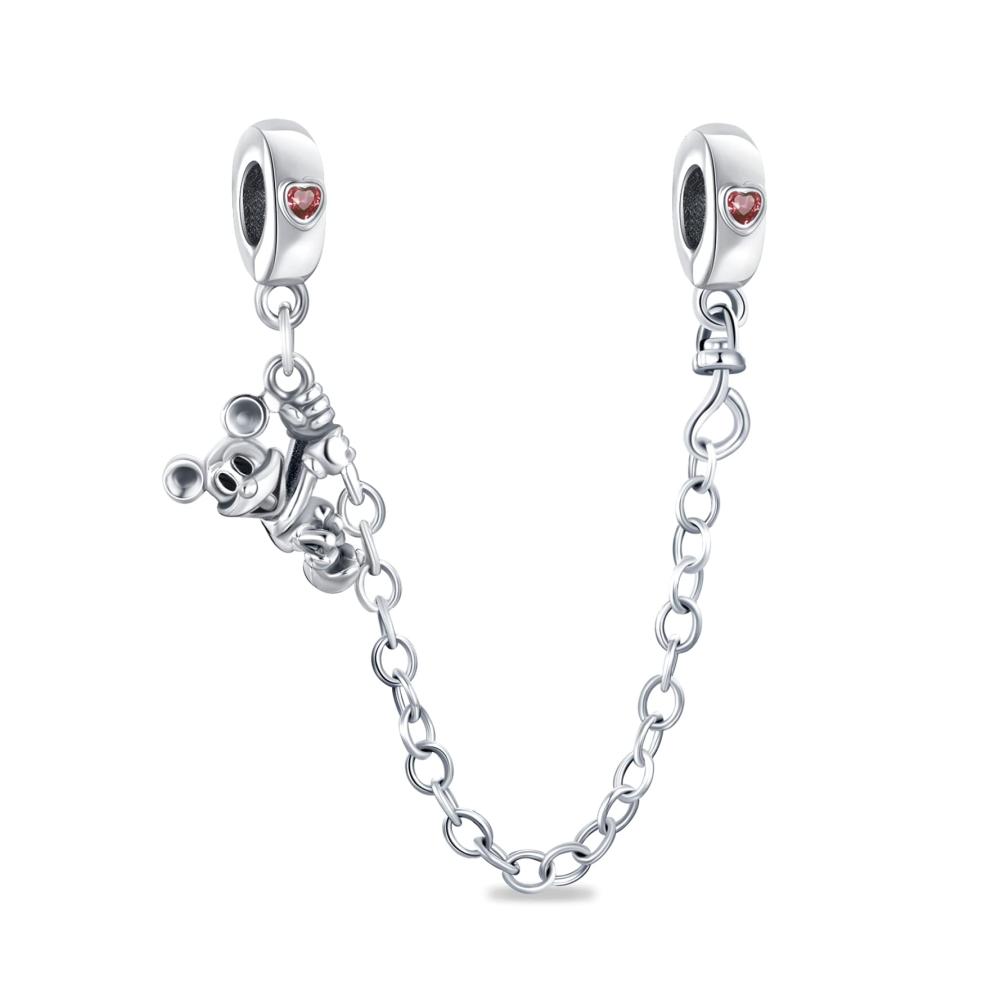 Mouse Safety Chain Red CZ