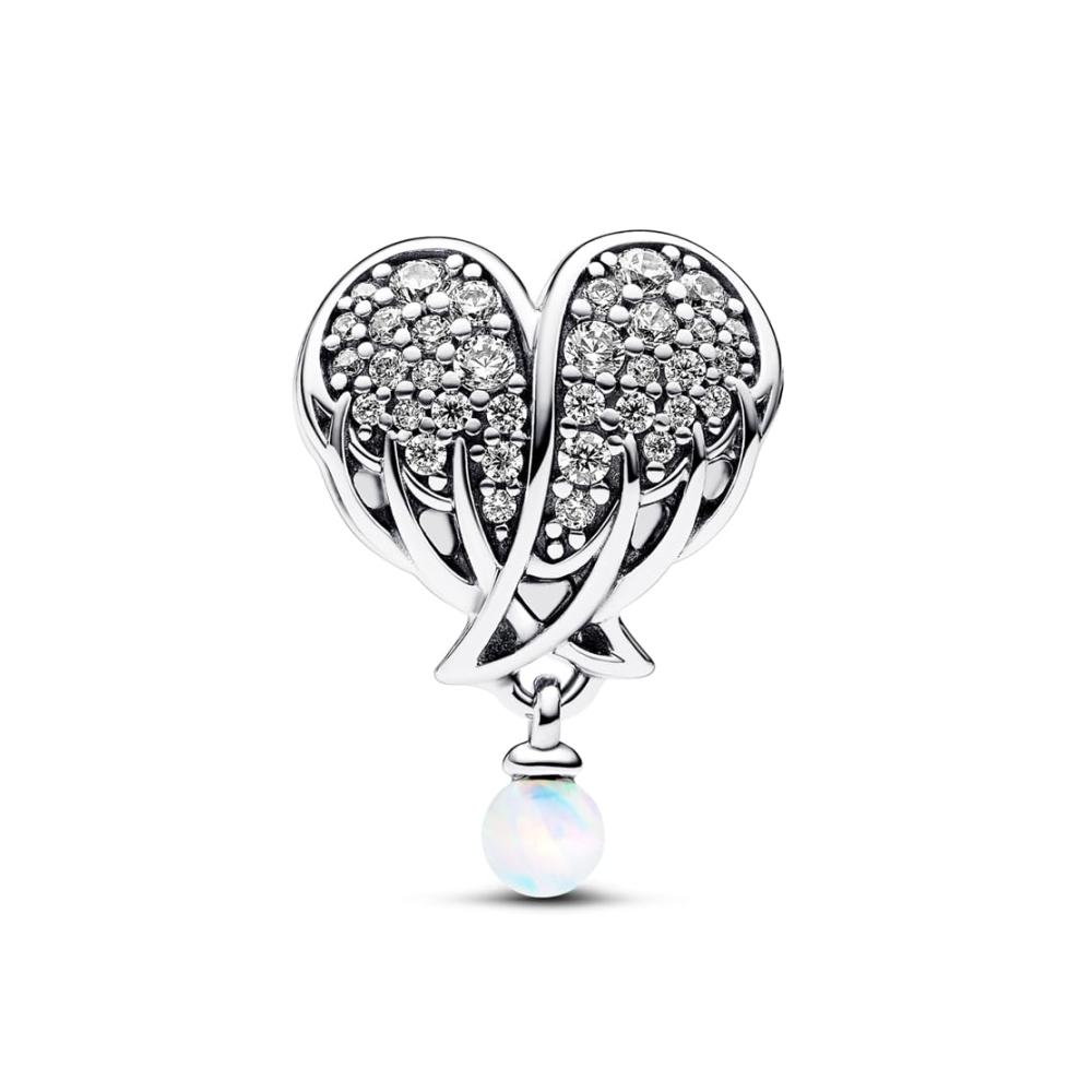 Sparkling Angel Wings & Heart Charm