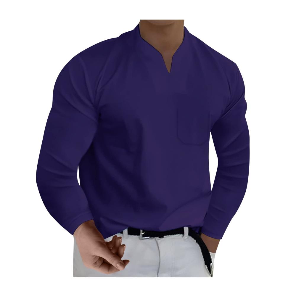 07dunkelviolett Langarmshirts für Herren