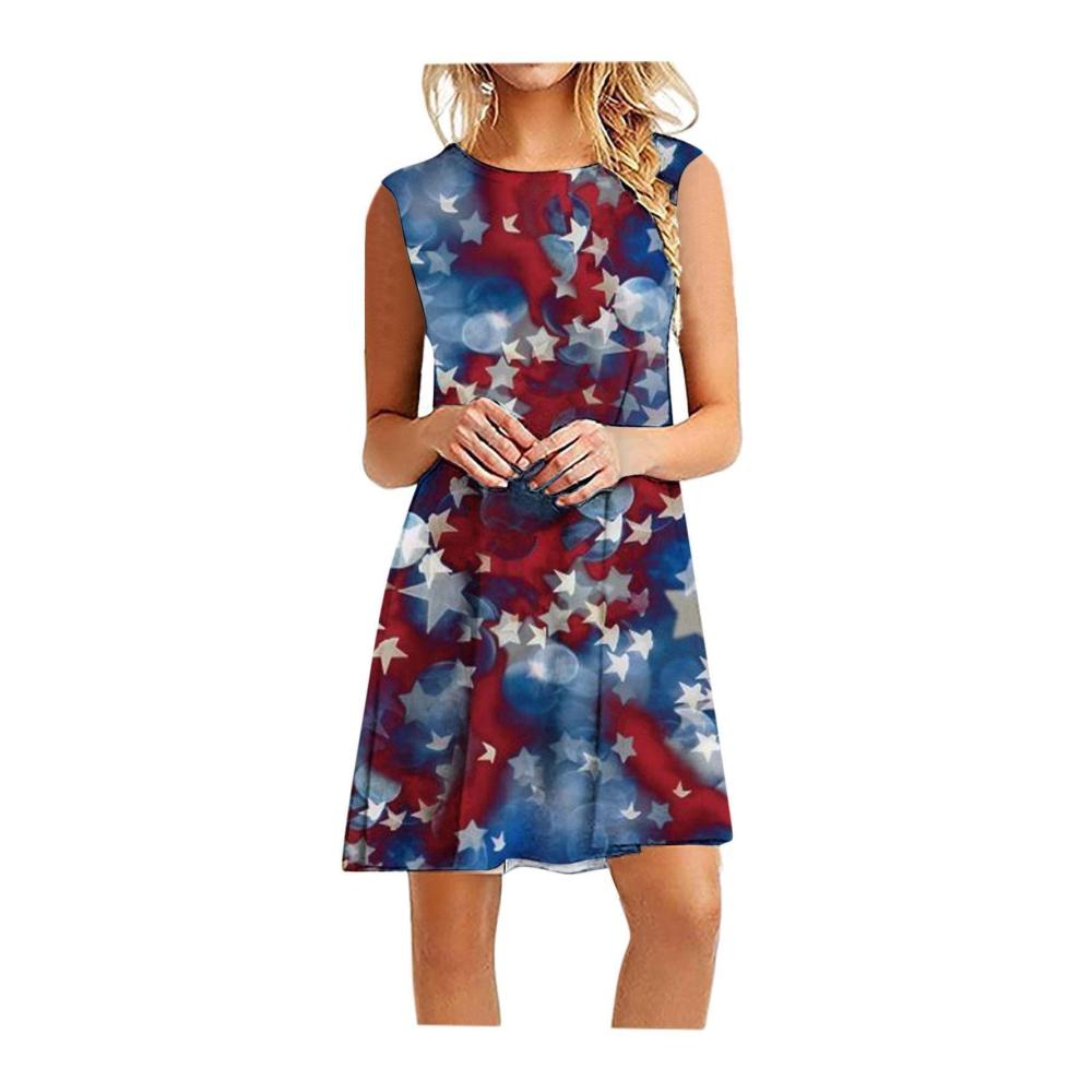 03-blau Sommerkleider Damen