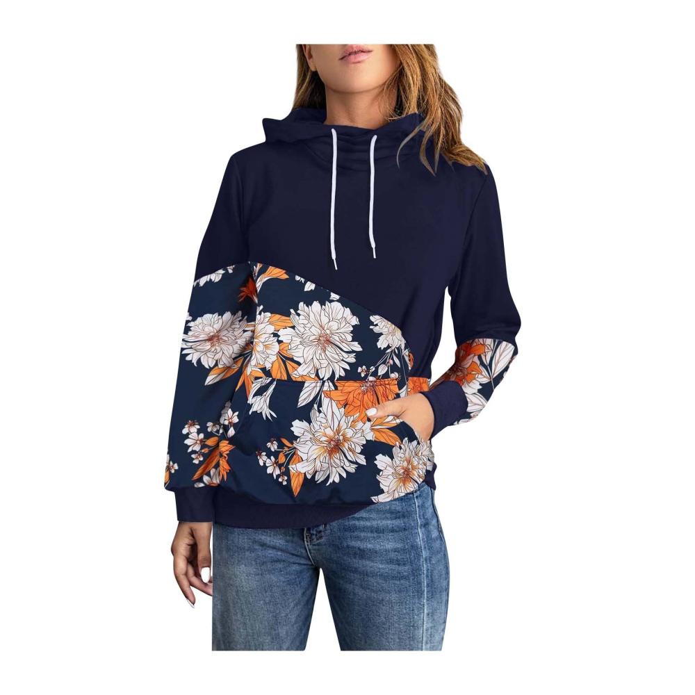 01 Dunkelblau Kapuzenpullover Damen