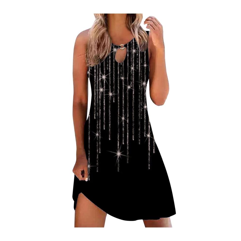 03-schwarz Sommerkleider Damen