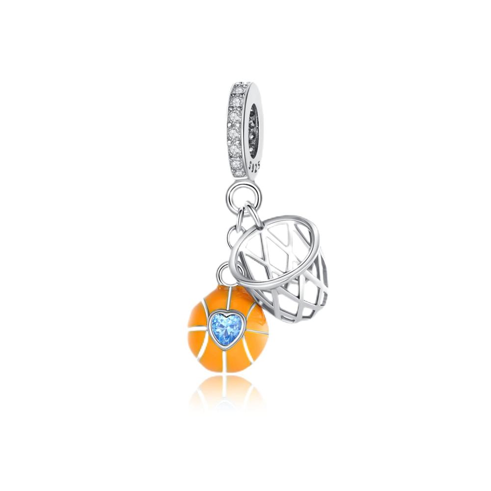 Basketball and Nets Dangle Charm