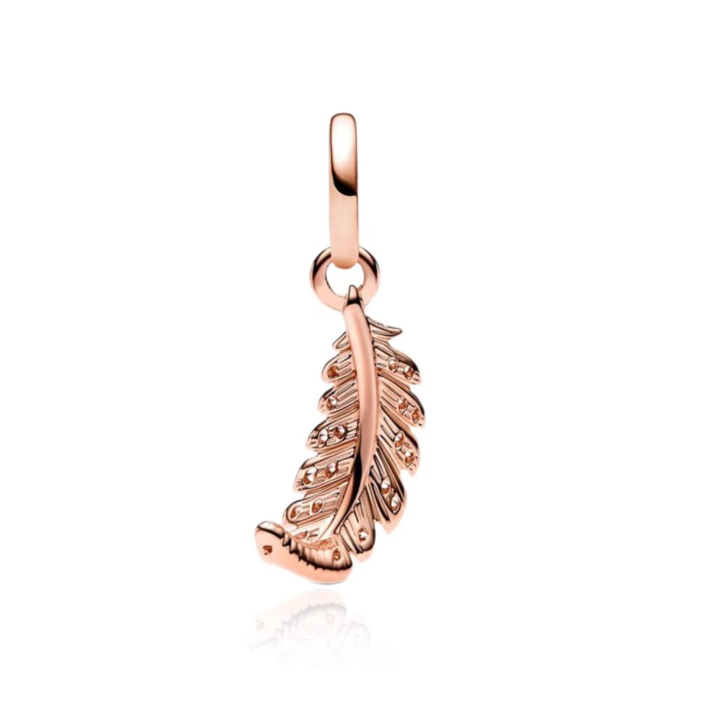 Floating Curved Feather Charm