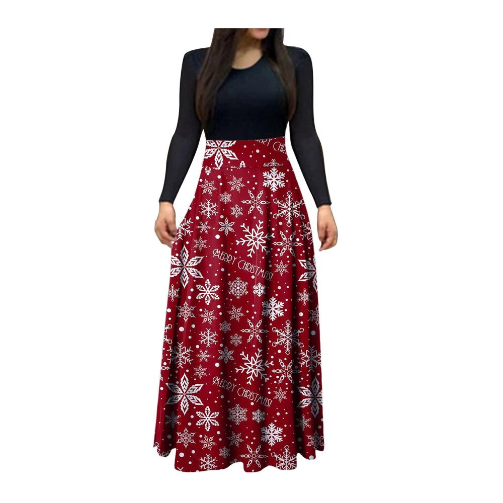 01-rot Weihnachtskleid Damen