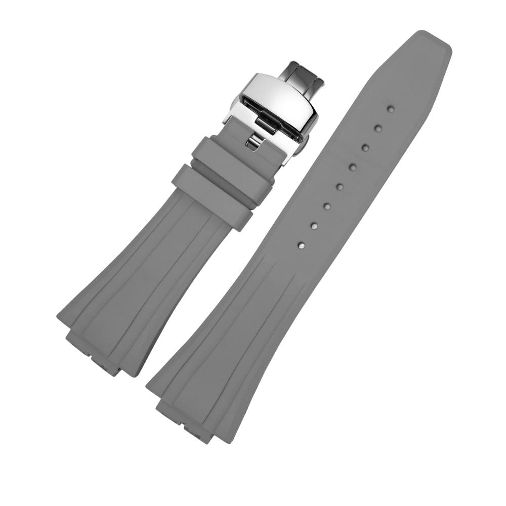 Graues Armband silberfarbene Schnalle