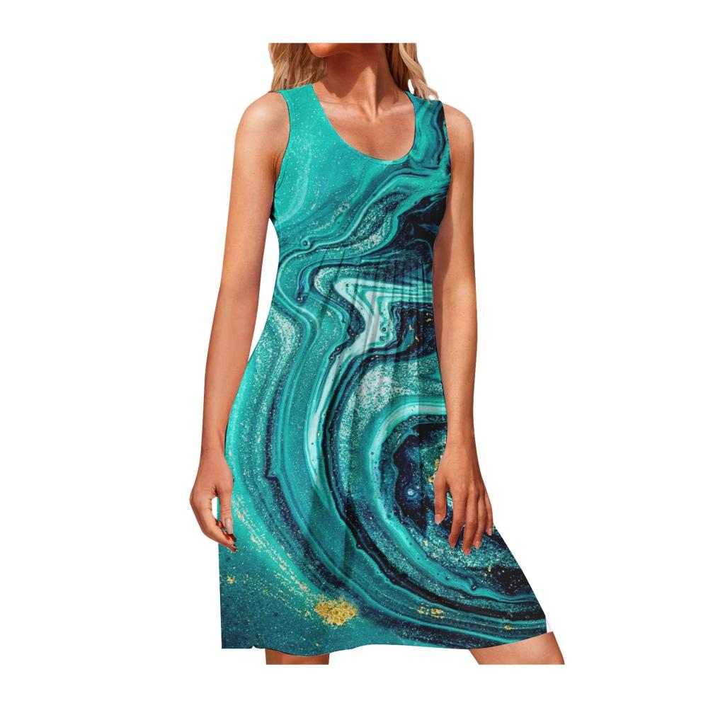 03-grün Damen Sommerkleider